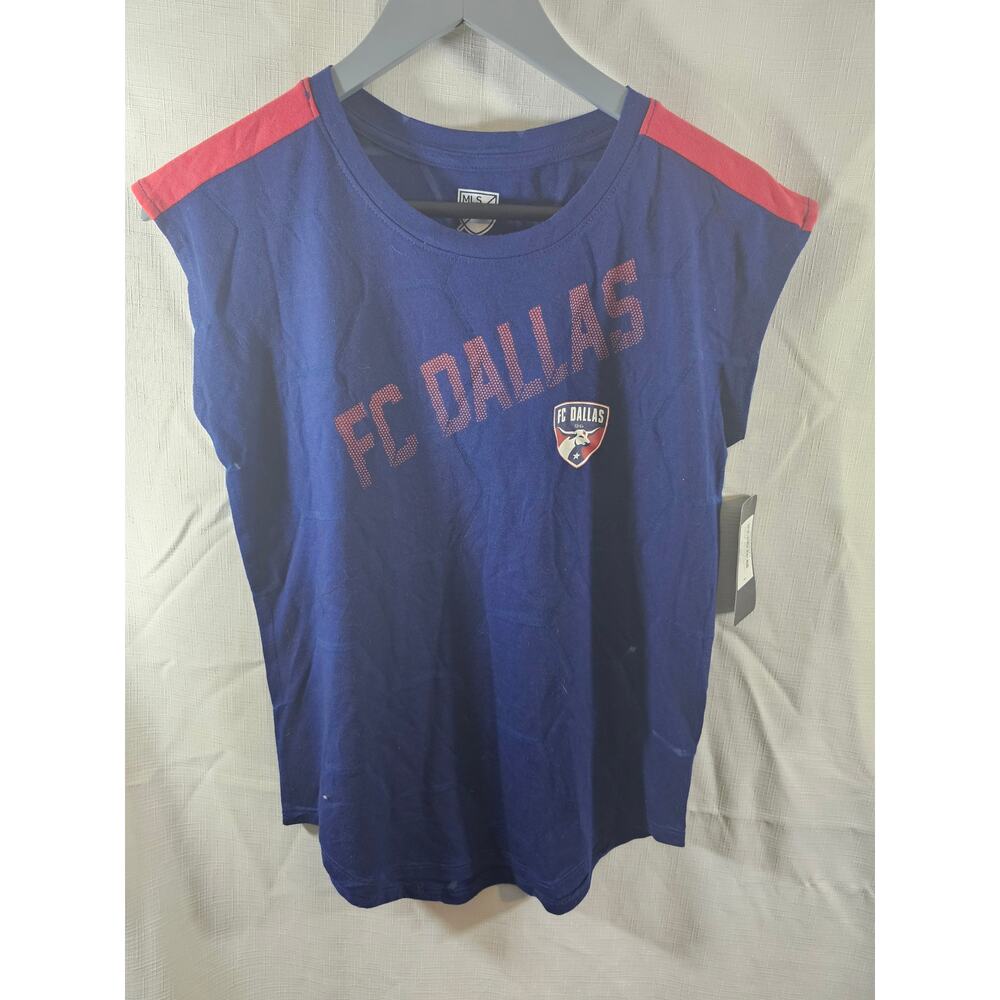 overstuff girls FC Dallas align cap sleeve tshirt Size L 14
